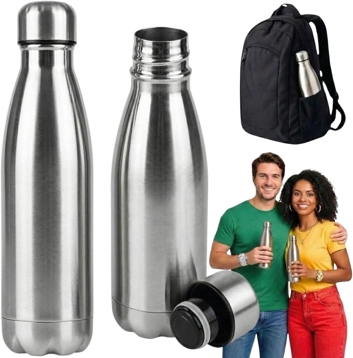 Garrafa Térmica Inox 1L Parede Dupla Isolamento a Vácuo para Café e Água, Viagem, Trabalho e Academia