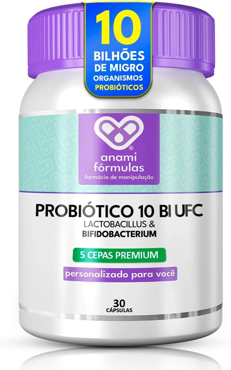 Probiótico 5 Cepas - Lactobacillus e Bifidobacterium - Probiótico Intestinal com 10 BI UFC - 30 Cápsulas Gastro