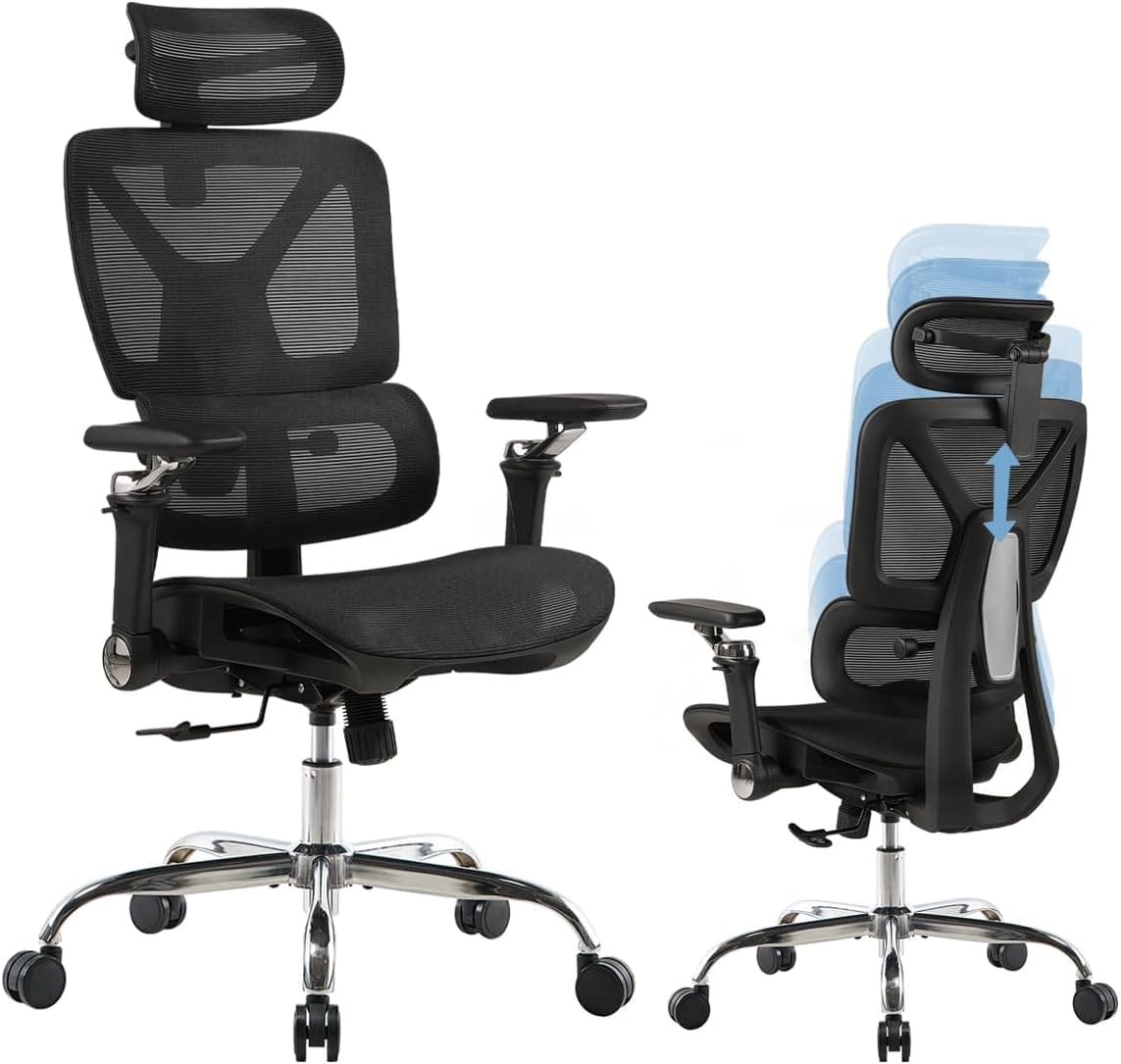 Cadeira Ergonômica CHINI S1010 — Giratória com Apoio de Braço